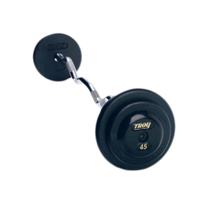 Troy Pro Style Curl Barbells with Black Weight Plates [PZB]